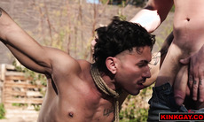 WTF! Cowboy Treats Caged Man Like a Wild -Censored-!
