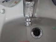 washing cock with tooth soap
