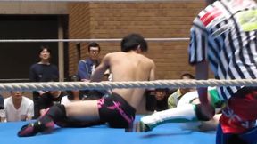 japanese man and woman mixed wrestling