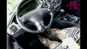 Sexy Pedal Pumping in Black Floral Fishnets