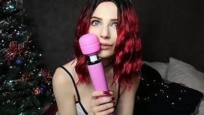 Amateur Redhead Teen Uses Xmas Gift - Solo Masturbation