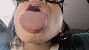 Tiny man in a glass cage watching horny sorority chick