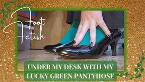 Ignored Under My Desk With My Lucky Green Pantyhose HD