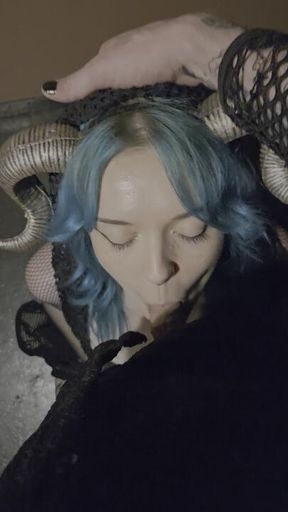 POV: A leashed alt girl sucks your cock