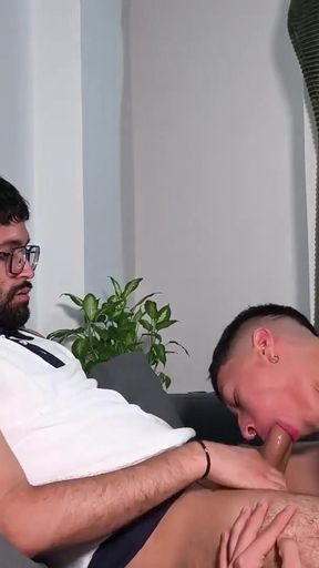 Must-share moment from "Sexy Twink Jacobo Torres Sucking Hot Daddy Camilo Brown's Big Uncut Cock"