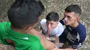 Outside Group Latin Threesome Friends Porn Sex Show