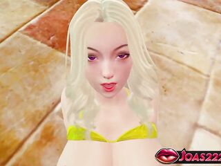 Hawt Yellow Bikini at the Pool Party CG Animation: Biggest Tits Play, Intensive Rug munch, and Fingering Moist Climax In Playgirl Choose two