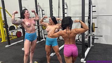 NUDE GYM LIFT AND CARRY WITH VANESS ARIZONA, YANET AND RUBY BLUE