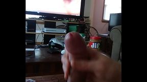 Nice cumshot after edging for hours with a cockring