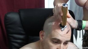 Shaving Jayjays head to bald, boygirl