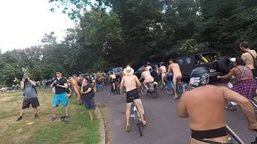 start of the 2022 world naked bike ride in Philadelphia PNBR WNBR