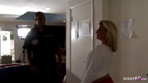 Blonde Milf Summer meets young black huge cock to fuck and gets cumshot