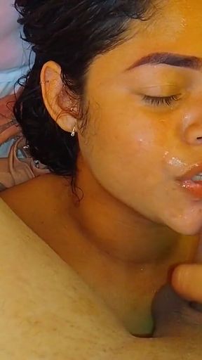 Spectacular moment from &quot;wet and messy povblowjob and mouth fucked by my husband while restrain me with his legs&quot;