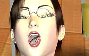 Gorgeous 3d cutie swallowing honey juicy cum