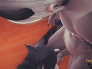 Genshin Impact Furry - Zhongli Cat Blowjob (Uncensored)