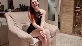 Skinny Redhead Stepdaughter Surprises Her New Friend with a Sloppy Deepthroat