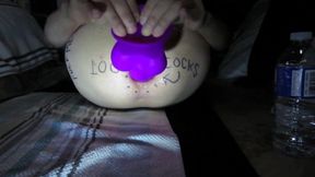 Huge Purple Dildo Stretches Me Out