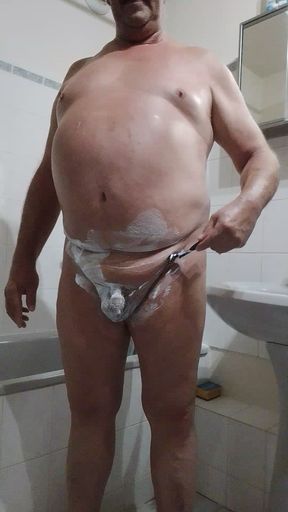 I shave my little cock