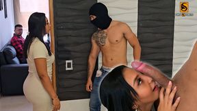 Latina Slapper Unleashes Epic Cock&#x1F32D;-Licking Session on Mystery John