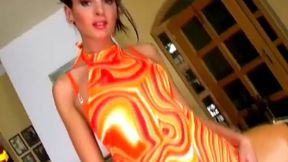 Urygova toys her pussy with a big dildo