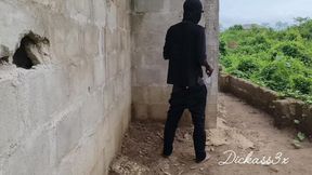 Banging Bus Ebony Slime Waist Outside Uncompleted Building Doggy