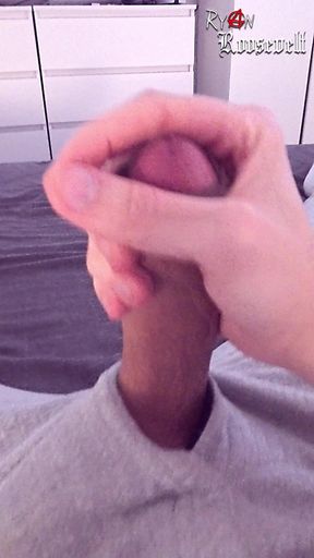 Watching Porn Leads to Noisy Cumshot After Quick Horny Wank