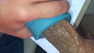 I'm fucking a mannequin with a very delicate hole with my big tattooed dick