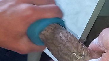 I'm fucking a mannequin with a very delicate hole with my big tattooed dick