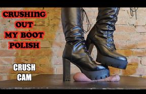 Hard Platform Boots CBT Trampling by Mistress Dolores with Testicle Crushing Handjob! **CRUSH CAM*