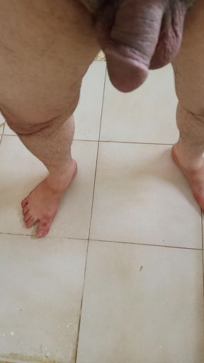 I pee all over the bathroom floor.