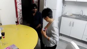 the whore is found in the department and gives her a lesson to educate her 1