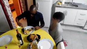 the whore is found in the department and gives her a lesson to educate her 1