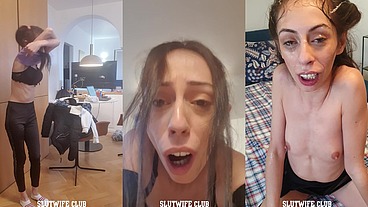 BTS Tease Fest: Candie Cross' Skinny Spinner Try-On Turns into Cock Craving & Raw Pounding Session