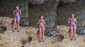 total exhib a la plage je retire mon maillot de bains et j ecarte mes fesses ...