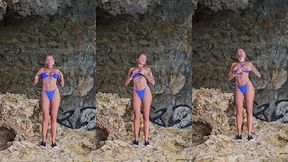 total exhib a la plage je retire mon maillot de bains et j ecarte mes fesses ...