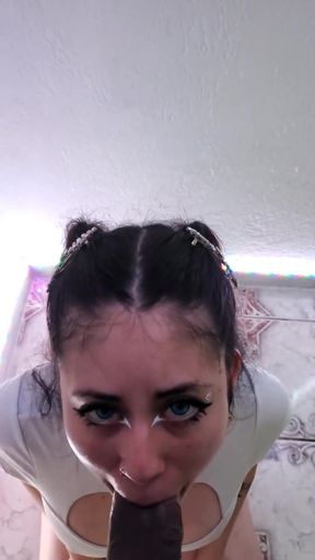 Colombian Cutie Makes Me Cum on Her Small Tits, She Loves My Cum!