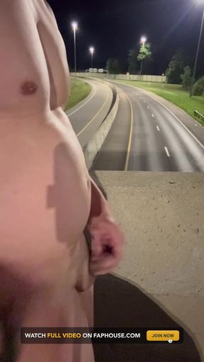 Asian Muscle Hunk Strips Naked on the Bridge - Ripped Flexing &amp; Massive Cumshot