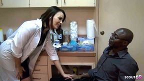 Female Doctor make a private Date with Black Monster Cock Patient to get First Interracial BBC Fuck