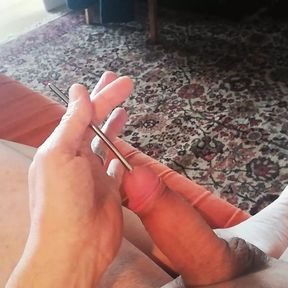 Sounding my small slave&#039;s cock