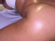 Little Latina whore gets her juicy ass oiled up and fucked for daddy - SISI ROSE
