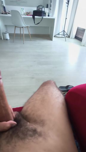 Waiting for her at the studio naked and very horny