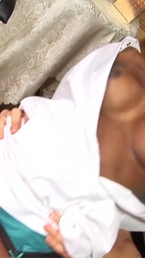 Stunning moment from &quot;Horny black slut moans while fucking with a white dude&quot;