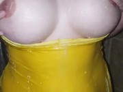Huge tits wet in the shower