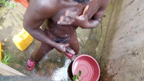 Nudist African Boy with Very Huge Black Get with Perfect Outdoor Massage