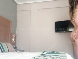 Transgirl Tiffany Towers romantic bareback sex at the hotel anal creampie