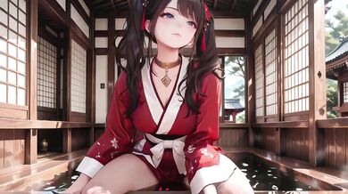 kneels at shrine worshipping raw intimate encounter