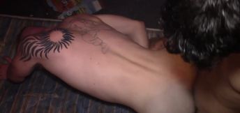 Dashing amateur boys swap dicks between their asses in loud orgy