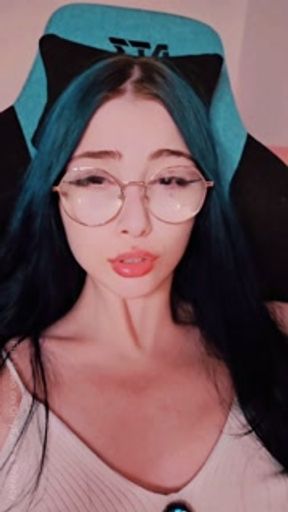 Moaning with vibrator in pussy