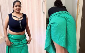 Romantic Pleasure with My Bhabhi Lifting Ghaghra Near Wardrobe While We Are Alone at Home