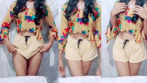 Indian crossdresser Vedika Lima Sharma tries to appease fans by wearing shorts